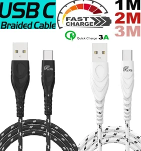 For Samsung Galaxy A55 5G USB Type-C Fast Charger Charging Braided Cable Lead - Afbeelding 1 van 17