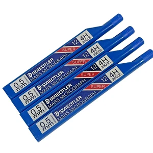 Staedtler Mars Micrograph Mechanical Pencil Leads 0.5mm 250 05 4H Lot 4x12 48 - Picture 1 of 5