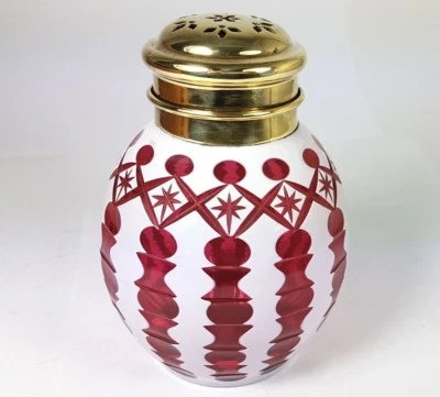 Sugar Bowl, Glass, Overlay Glass, Ruby Glass, England, about 1850 - 1860  AL573 - Image 1 of 4