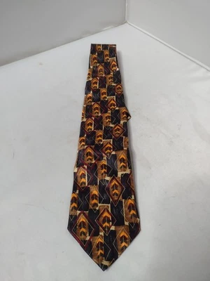 Corbata Ermenegildo Zegna Para Hombres 100% Seda Geométrica Artística B10 Foto 1 de 2