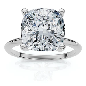 Certified 3Ct Cushion Diamond Solitaire Engagement Ring 14k Gold or Pt Lab Grown - Picture 1 of 7