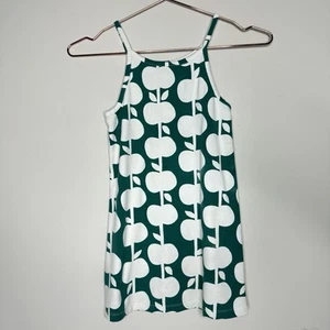 Hanna Andersson Girls Dress Size 6-7 Green Apple Orchard Summer Vacation Fun - Picture 1 of 5