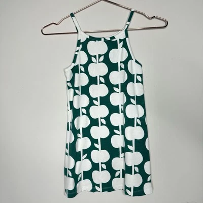Hanna Andersson Girls Dress Size 6-7 Green Apple Orchard Summer Back to School - Image 1 of 4