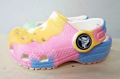 Crocs Blanco Azul Amarillo Rosa Niñas Zapatos Sin Cordones Zuecos Niño Talla 4 Foto 1 de 4