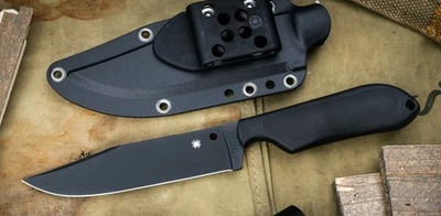 SPYDERCO STREET BOWIE FIXED KNIFE VG10 STAINLESS FRN HANDLE & SHEATH FB04PBB - Image 1 of 4