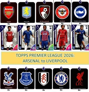 Tarjetas coleccionables premium Topps Premier League 2026 - Tarjetas base #1 a #180 - Imagen 1 de 225