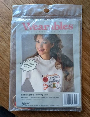 New Vintage - Cross Stitch Kit -  I'D RATHER BE STITCHING - Image 1 of 2