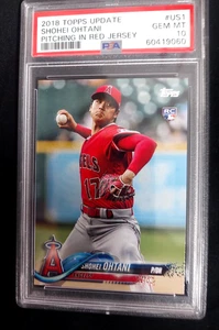 2018 Topps Update Shohei Ohtani RC Rookie #US1 PSA 10 Pitching Red Jersey - Picture 1 of 2