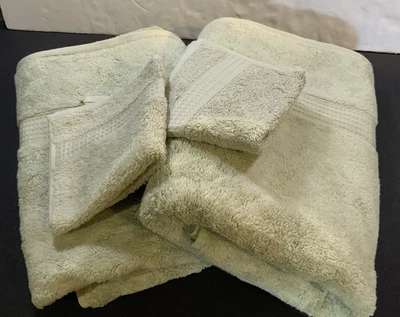 Studio бамбуковая смесь 2 полотенца и 2 стирки ткани успокаивающий зеленый 4 шт ванна комплект новый из старых запасов - Изображение 1 из 4
