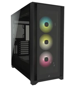 Corsair iCUE 5000X RGB Tempered Glass Mid-Tower ATX PC Smart Case - Black - Afbeelding 1 van 9