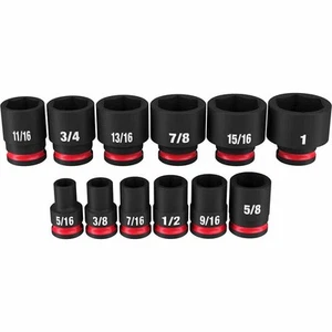Milwaukee 49-66-7005 12PCSHOCKWAVE Impact Duty 3/8" Drive SAE 6 Point Socket Set - Picture 1 of 2