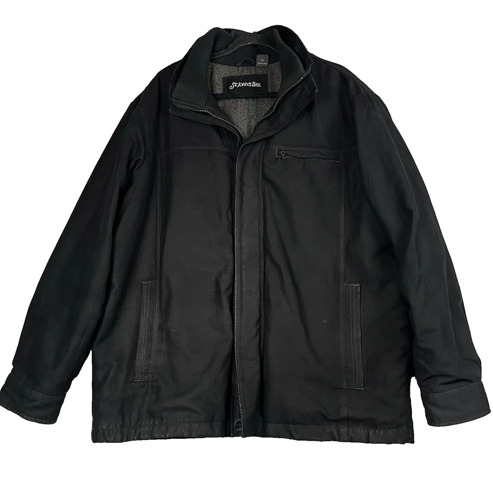 Chaqueta de bombardero para hombre XL abrigo negro aviador clásico forrado St John Bays Foto 1 de 4