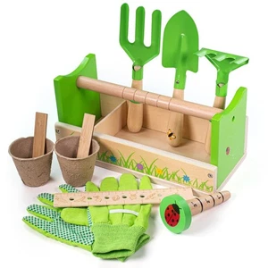 Bigjigs Toys, Gartenwagen, Holzspielzeug, Gartengeräte, Outdoorspielzeug, Ga... - Bild 1 von 9