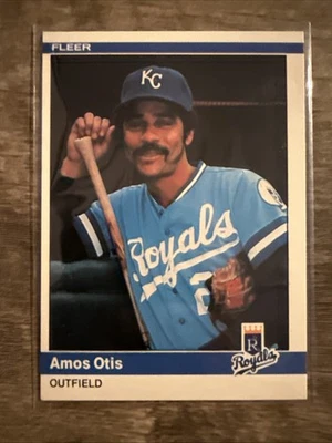Off Center 1984 Fleer Amos Otis #351 Kansas City Royals Baseball Card        (M) - Image 1 of 2