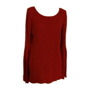 Hippie Rose long sleeve Peasant Sweater Juniors Large Red Knit blouse EUC - Picture 1 of 9