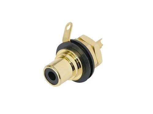 Neutrik NYS367 Black female chassis RCA socket Rean Professional Solder - Image 1 of 1