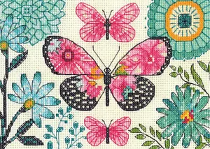 Counted Cross Stitch Mini Kit ~ Dimensions Floral Butterfly Dream #70-65178 - Picture 1 of 4
