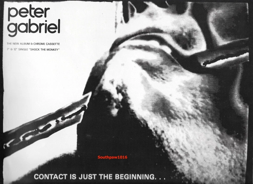 1982 Peter Gabriel "Shock The Monkey" Release Industry Original Promo Print Ad - Image 1 of 1