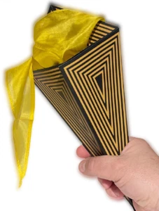 DOUBLE PRODUCTION SILK CONE Tarbell Paper Stage Magic Trick Linking Ribbon Loops - Picture 1 of 9
