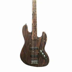 Nuevo Bajo Guitarra Eléctrica de 4 Cuerdas Cebra Madera Cromo Hardware Incrustaciones de Puntos - Imagen 1 de 9