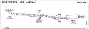 MARMITTA POSTERIORE PER BMW M3 E-30 2.3 2303 cc 195 cv 143 kw 1986 -> 1990 - Imagen 1 de 1