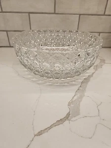 Federal Clear Glass Windsor Clear Buttons Bowl 9 1/4”Diameter Beautiful Sparkly - Picture 1 of 7