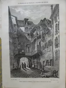 gravure issue de la france et les francais : ancien couvent carmelites rennes - Picture 1 of 1