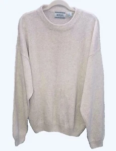 NWT Vintage Duplex Designs Mens Beige Sweater Size XL Crew Neck Long Sleeves - Picture 1 of 3