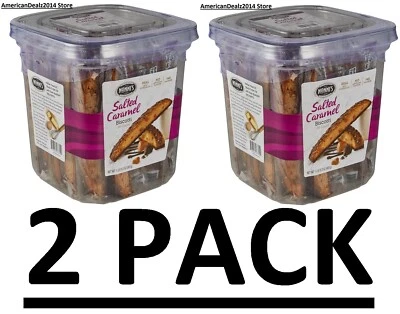 NONNI'S FOOD 2 PACK - Nonni's Salted Caramel Biscotti 24 Ct - Total 48 Ct - FREE SHIPPING
