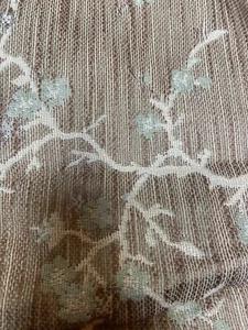 Vintage mcm fabric 80's green flower retro mid century chair upholstery material - Picture 1 of 4