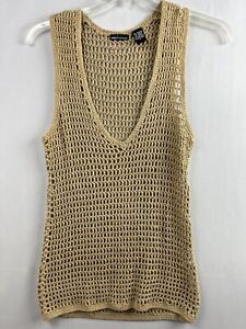 Moda International Crochet Tunic Sweater  Dress Womens Small Loose Knit  Boho