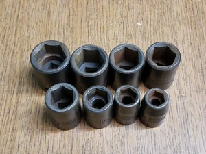 IMPACT Sockets - SAE 1/2 Dr 6 Pt Impact Sockets - 8 Pc Lot - Picture 1 of 3