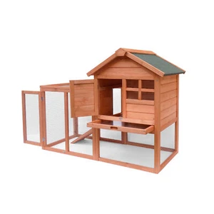 Chicken Coop Large Wooden Outdoor B unny Rabbit Hutch Hen Cage Nesting Box Run - Picture 1 of 10