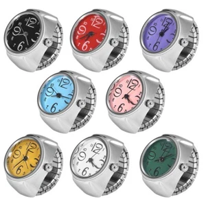 1Pc Fashionable Women Men Quartz Analog Round Finger Ring Love Watch (Purple AU - Picture 1 of 22