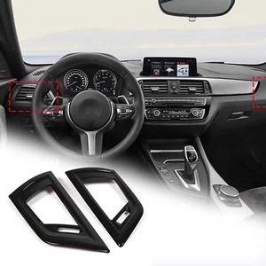 Glossy Black Car Instrument Side Air Outlet Cover Trim For BMW 1 2 Series 17-19 - Picture 1 of 9