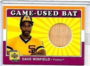 DAVE WINFIELD 2001 UPPER DECK DECADE 1970's GAME USED BAT