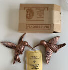 Vintage Coppercraft Guild Wall Plaques 1977 NOIB Syroco Hummingbird Resin