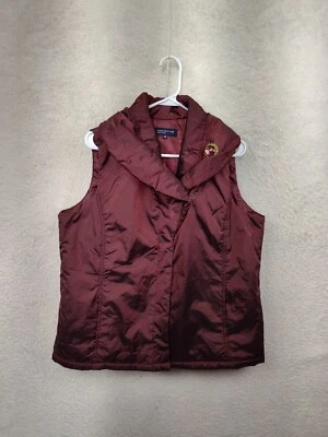 Jones Ewn York Mujer Chaqueta Grande Borgoña Sin Mangas Puffer Chal Cuello Chaleco Foto 1 de 4