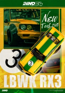 INNO 1:64 LBWK RX3 SAVANA#3 Modellino auto pressofusa giallo-verde - Foto 1 di 2