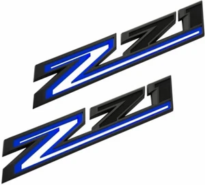 2Pcs Black Blue Z71 Emblems Car Badge 84632695 Nameplate for 2019-2021 Silverado - Picture 1 of 6