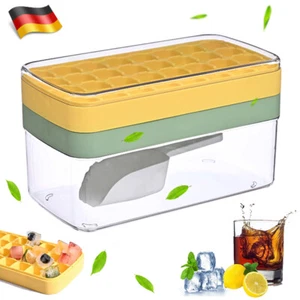 64 Fächer Silikon Eiswürfelform mit Deckel Eiswürfelbehälter Eiswürfel BPA-Frei - Bild 1 von 17