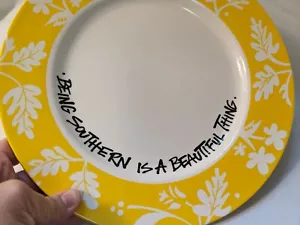 Cabells Too Magnolia Lane BEING SOUTHERN IS A BEAUTIFUL THING Plate Yellow White - Picture 1 of 11