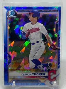 2021 Bowman Chrome Sapphire Rookie RC Carson Tucker #BCP-77 | Cleveland Indians - Picture 1 of 2