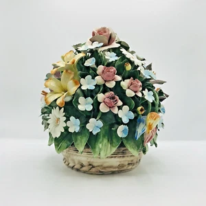 CAPODIMONTE LARGE SIZED PORCELAIN BOUQUET 10" X 10" One Leaf Chipped READ! - Picture 1 of 11