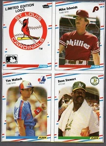 1988 Fleer Wax Box Bottom Uncut Schmidt Wallach Stewart - Picture 1 of 2