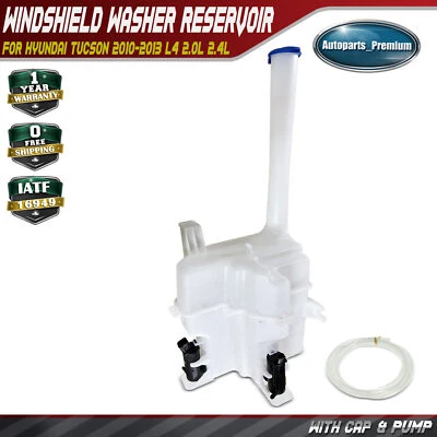 Windshield Washer Reservoir w/ Cap & Pump for Hyundai Tucson 2010-2013 2.0L 2.4L - Image 1 of 4