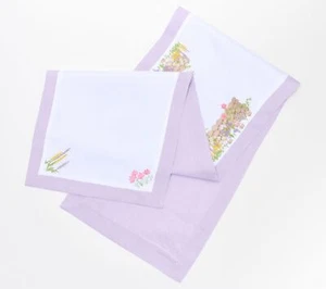 Charles Gallen 16" x 72" Table Runner with Embroidery in Purple - Picture 1 of 1