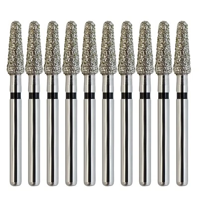 Dental Diamond Round End Taper Burs FG 856/024SC Super Coarse Black  Multi-Use - Image 1 of 4