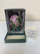 Nyco International Silver over Copper Multi Colored  Enameled Decorative Egg