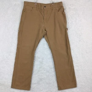 Dickies Pantalone Uomo Falegname Anatra Tela Marrone Abbigliamento da Lavoro Relax 34x30 - Foto 1 di 9